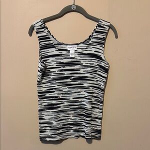 Chico's Monochrome Striped Tank Top